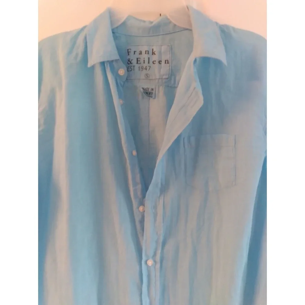 Frank & Eileen Shirt Women's Small Pale Blue Made in Sunny California - Picture 3 of 9